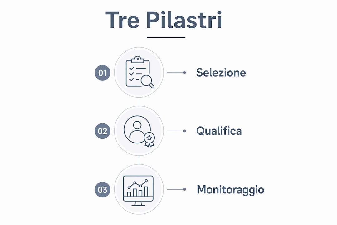 Infografica: i tre pilastri fondamentali per una gestione efficace dei fornitori