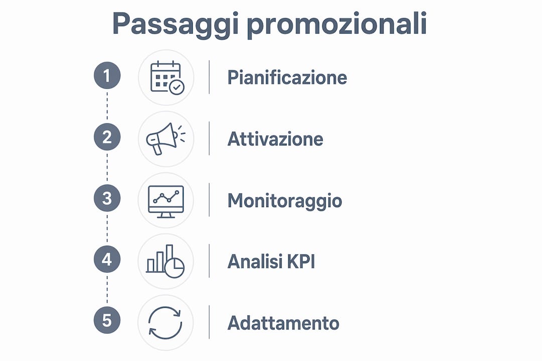 Infografica sulle principali tappe per promuovere le attività retail delle piccole e medie imprese