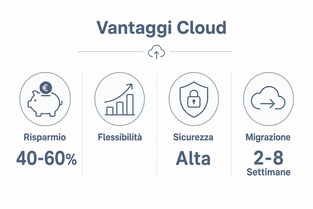 Infografica: tutti i principali vantaggi del software in cloud
