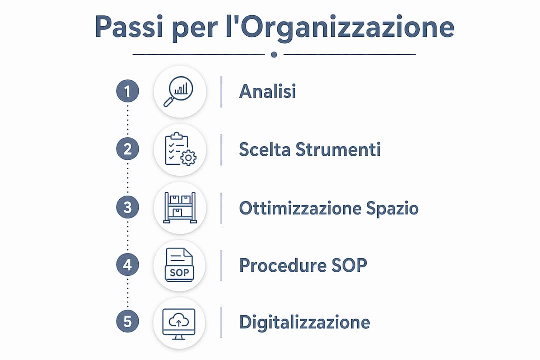 Infografica: come organizzare al meglio un magazzino artigianale, passo dopo passo