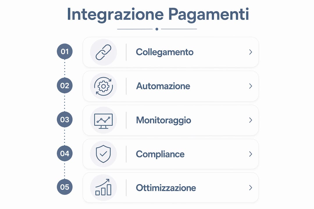 Infografica: tutti i passaggi per integrare i pagamenti digitali