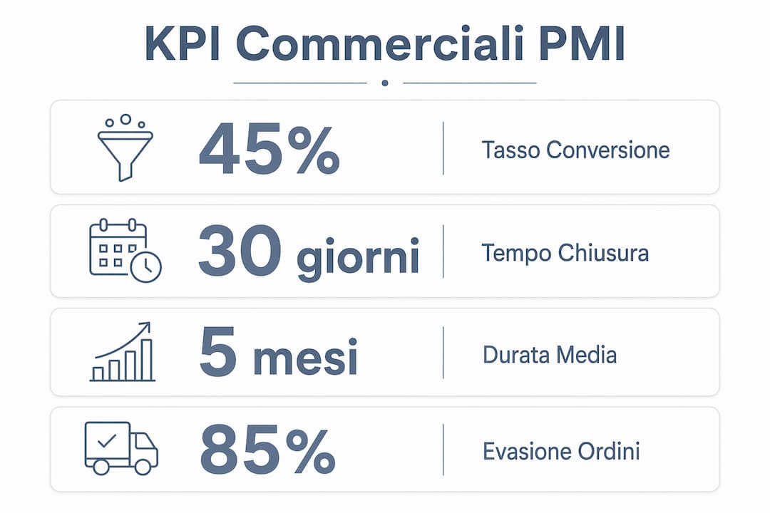 Panoramica grafica dei principali indicatori di performance dell’area commerciale