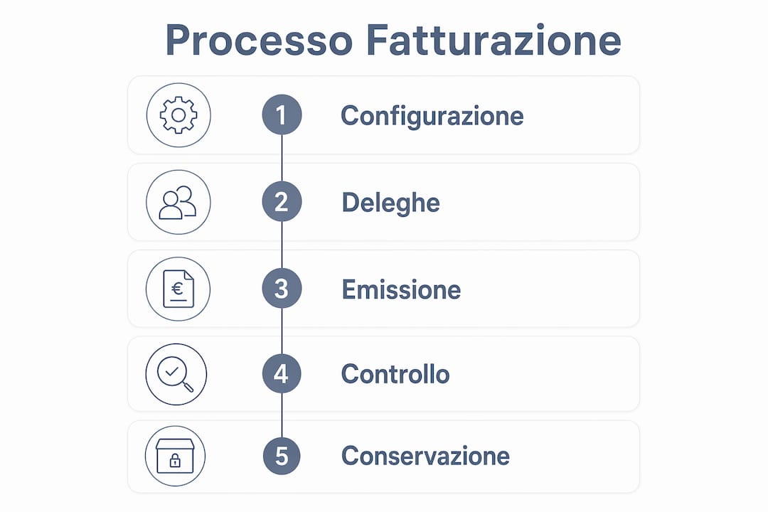 Schema illustrativo delle fasi della fatturazione amministrativa