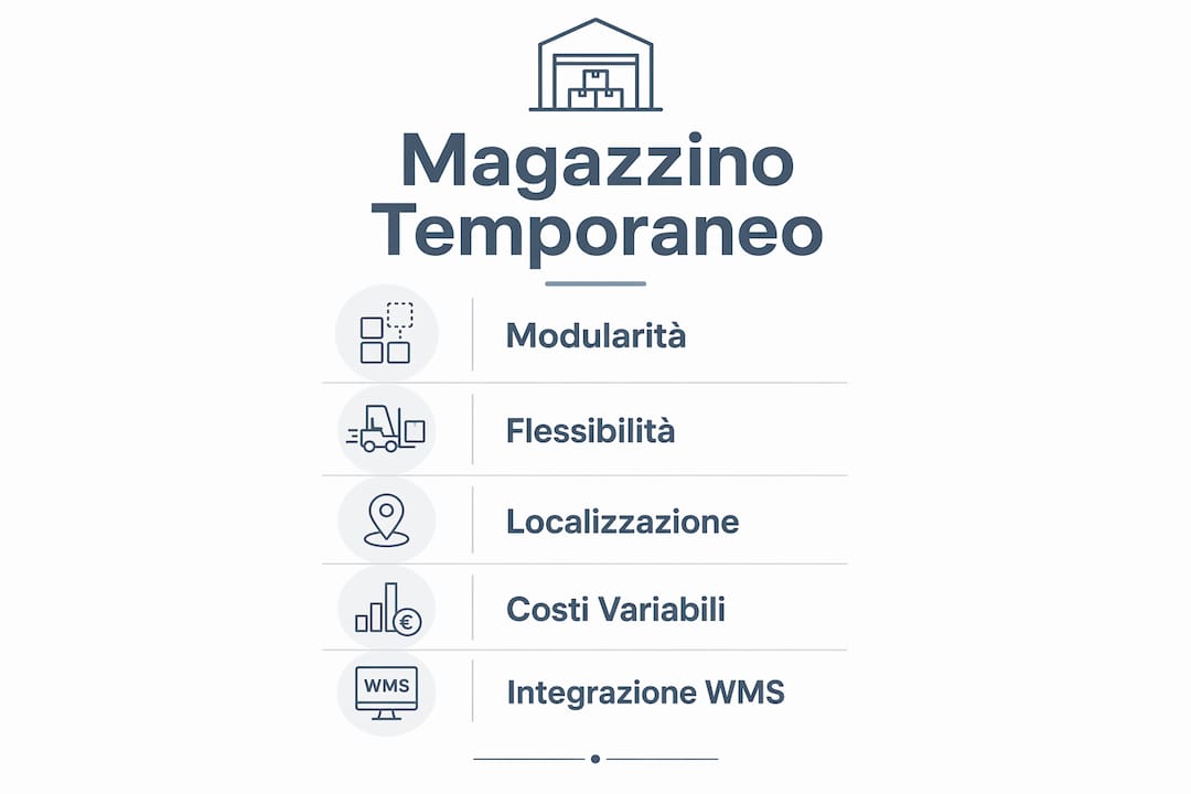 Infografica dedicata alle principali caratteristiche del deposito temporaneo