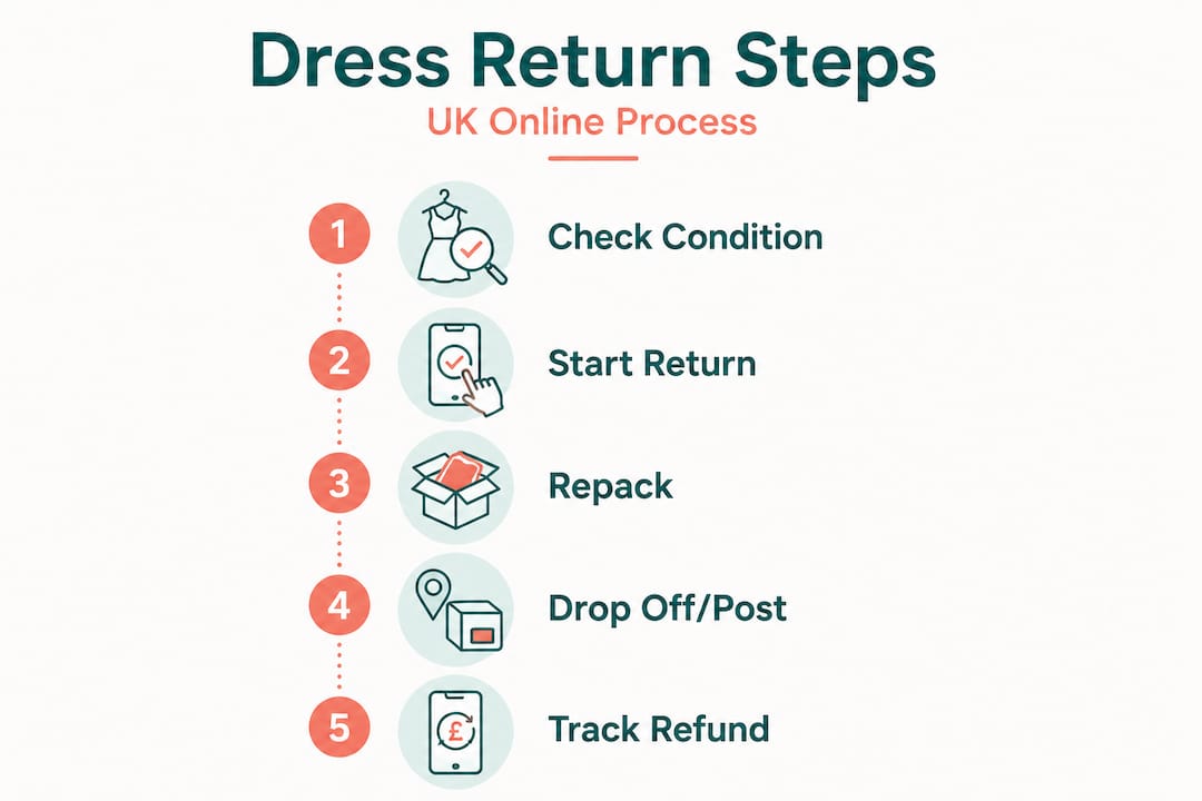 Infographic five steps to return online dress in UK