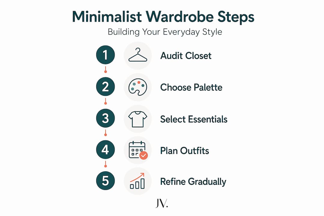 Infographic five steps to build minimalist wardrobe