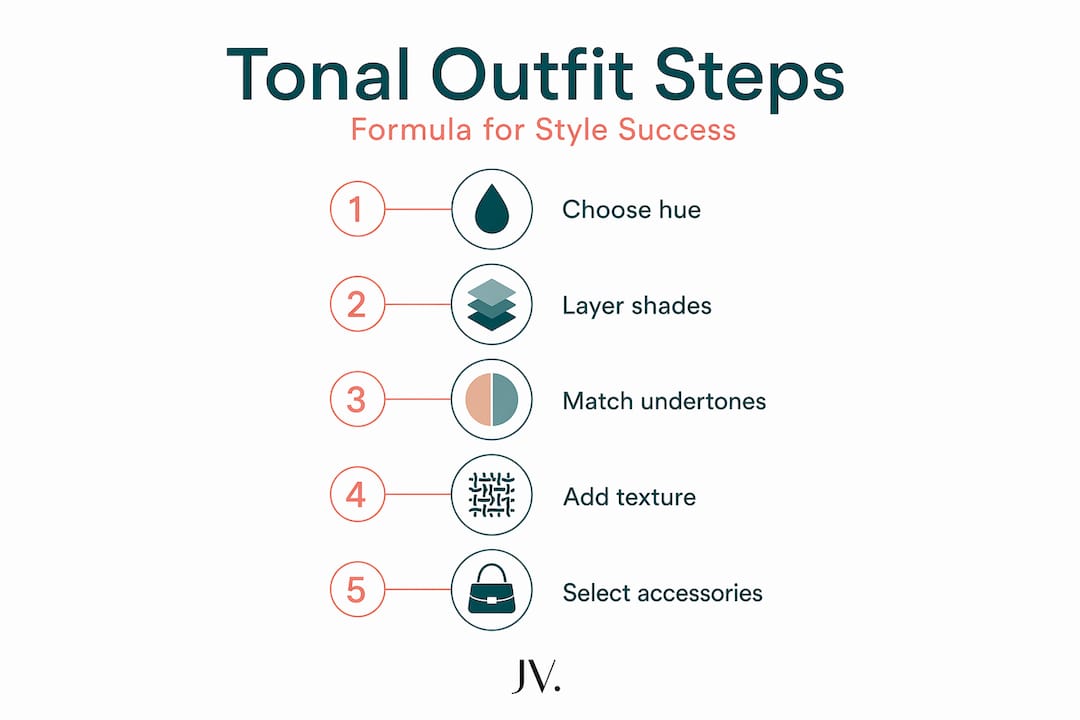 Infographic showing tonal dressing steps flow