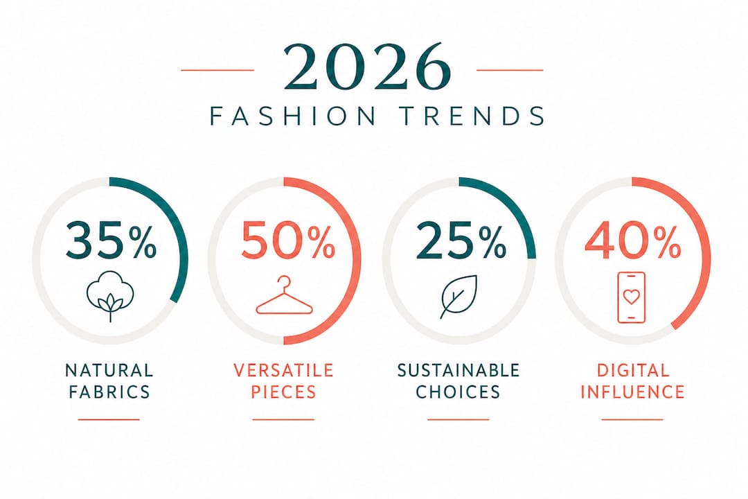 Infographic highlighting key 2026 affordable luxury fashion trends