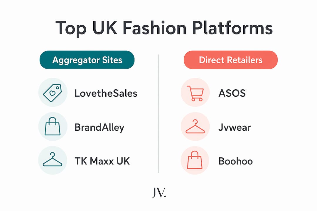 Infographic comparing UK fashion discount platforms