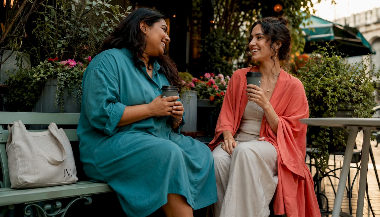 Diverse women wearing oversized fashion outdoors