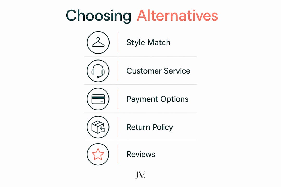 Checklist infographic for choosing Lavionlondon alternatives