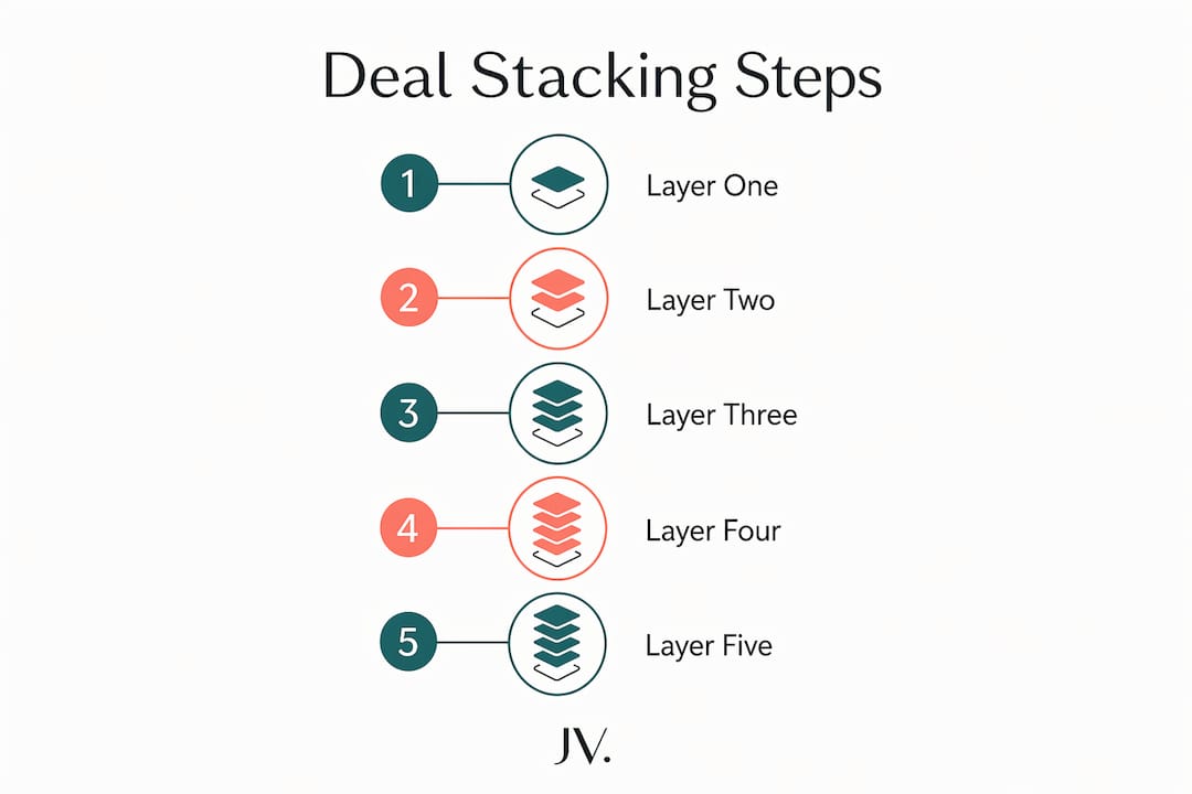 Infographic illustrating five layers of fashion deal stacking