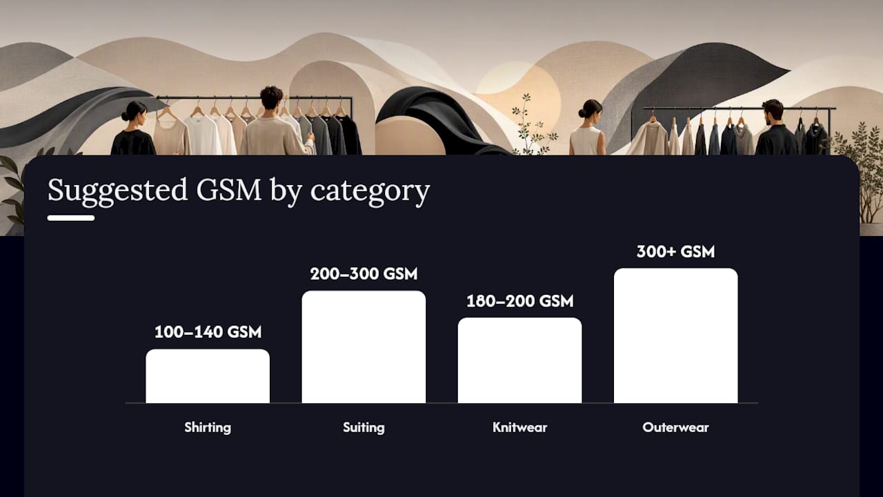 Diagram comparing fabric durability metrics by garment category