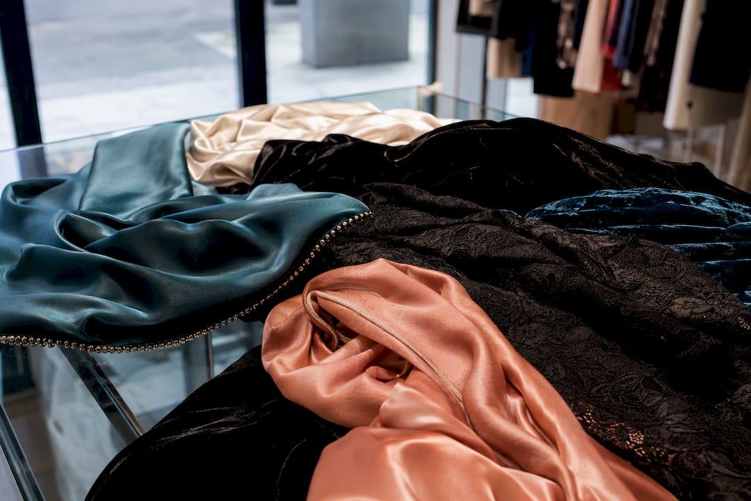 Close-up of luxury cocktail fabrics