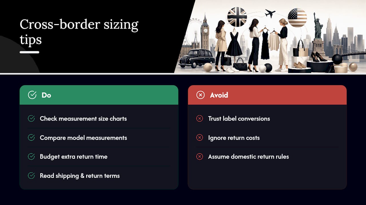 How UK vs US sizing confusion affects online shopping and returns — overview diagram