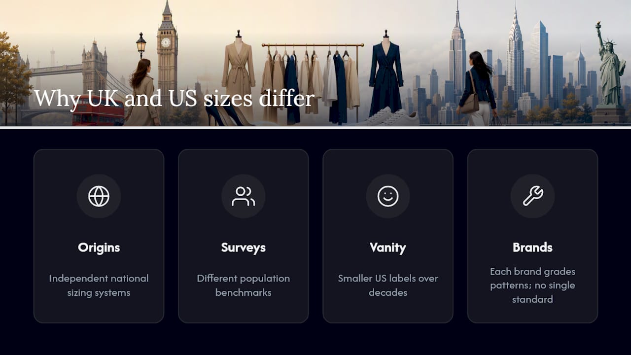 Why do UK and US sizes differ in the first place? — overview diagram