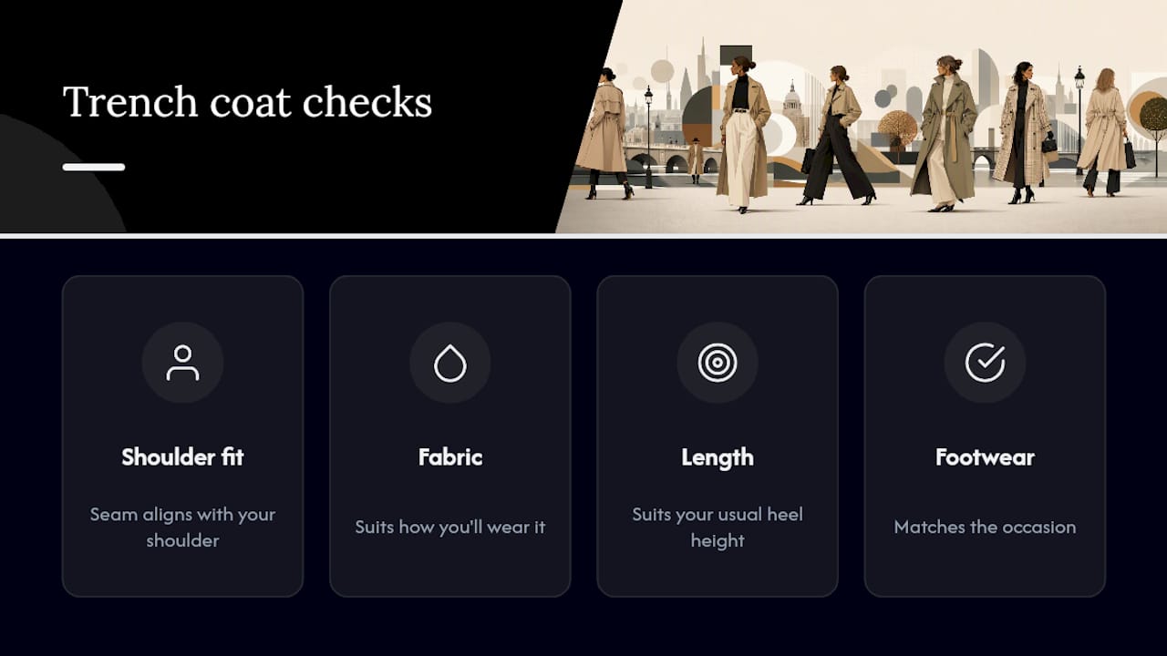 Four checks for choosing a trench coat