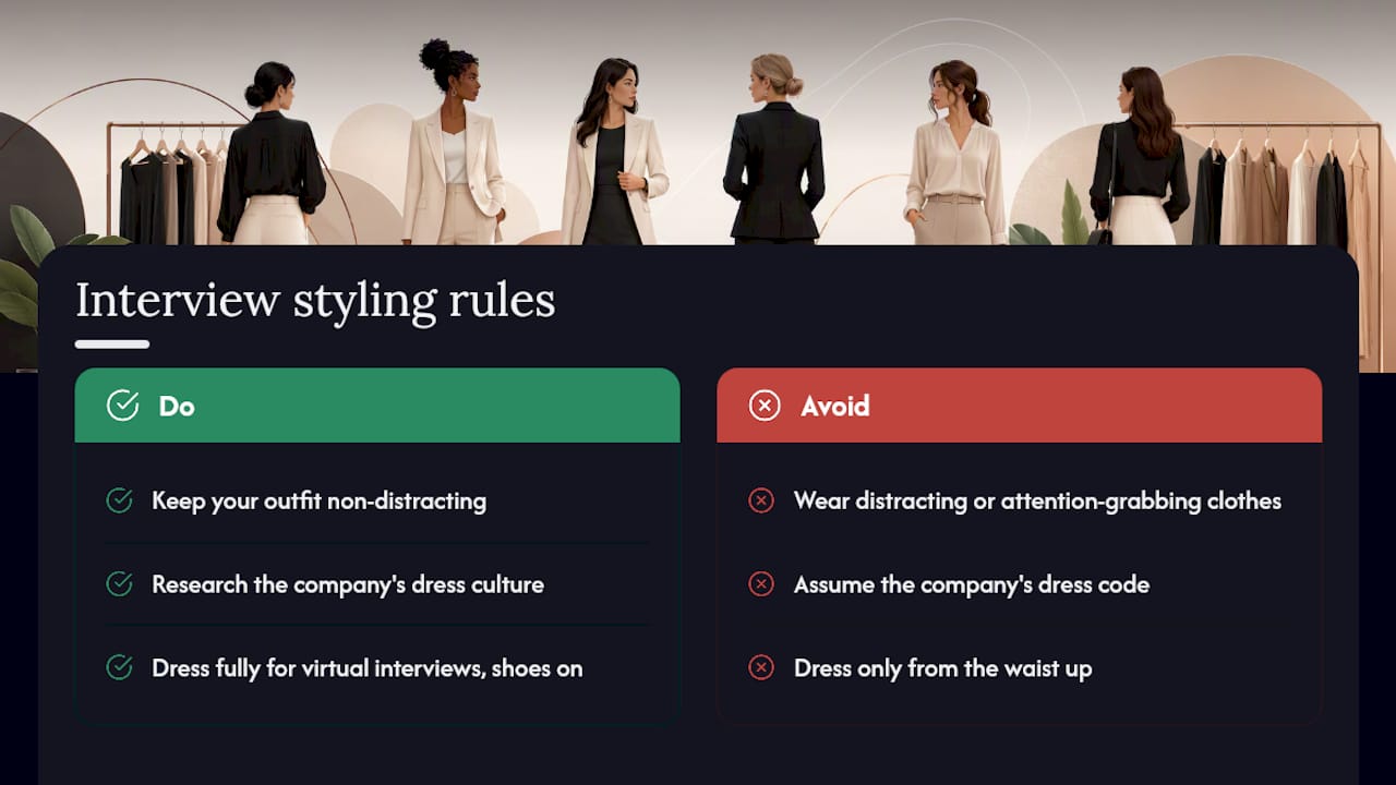 Three rules for interview dressing