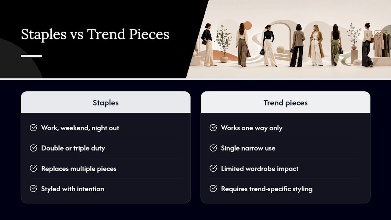 Curating wardrobe staples that actually earn their place — overview diagram
