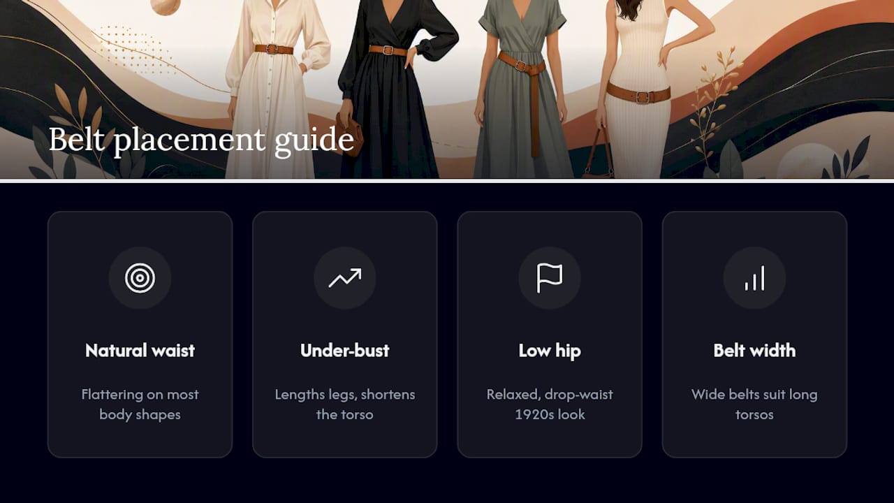 Diagram showing belt placement and width options