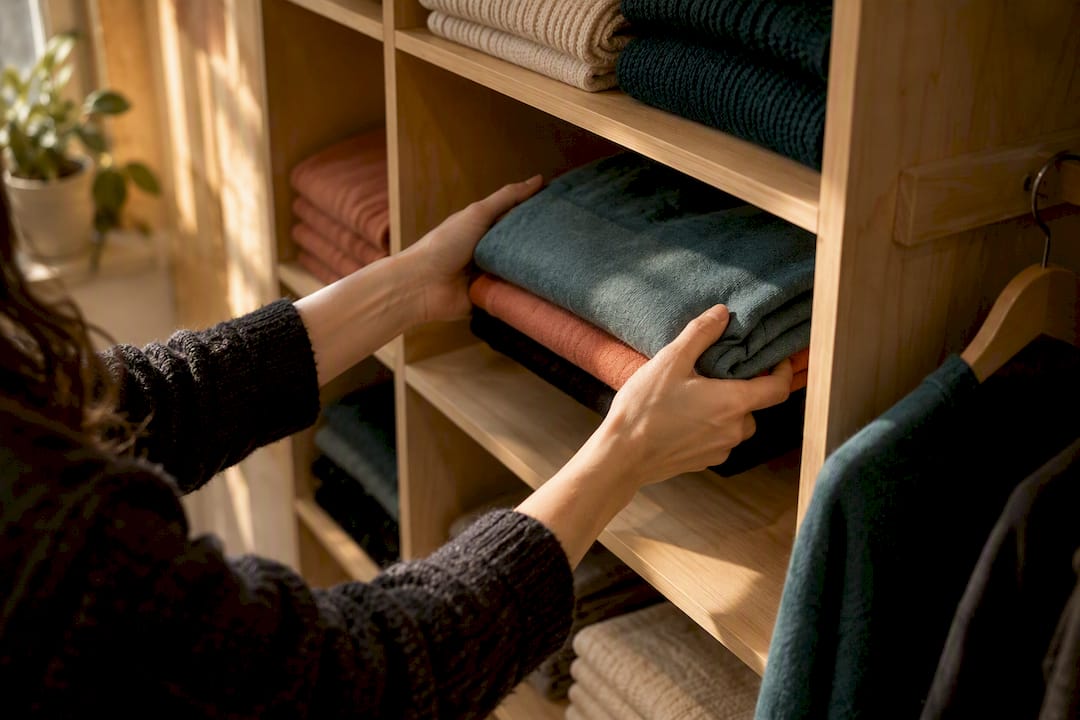 Staff arranging limited boutique stock