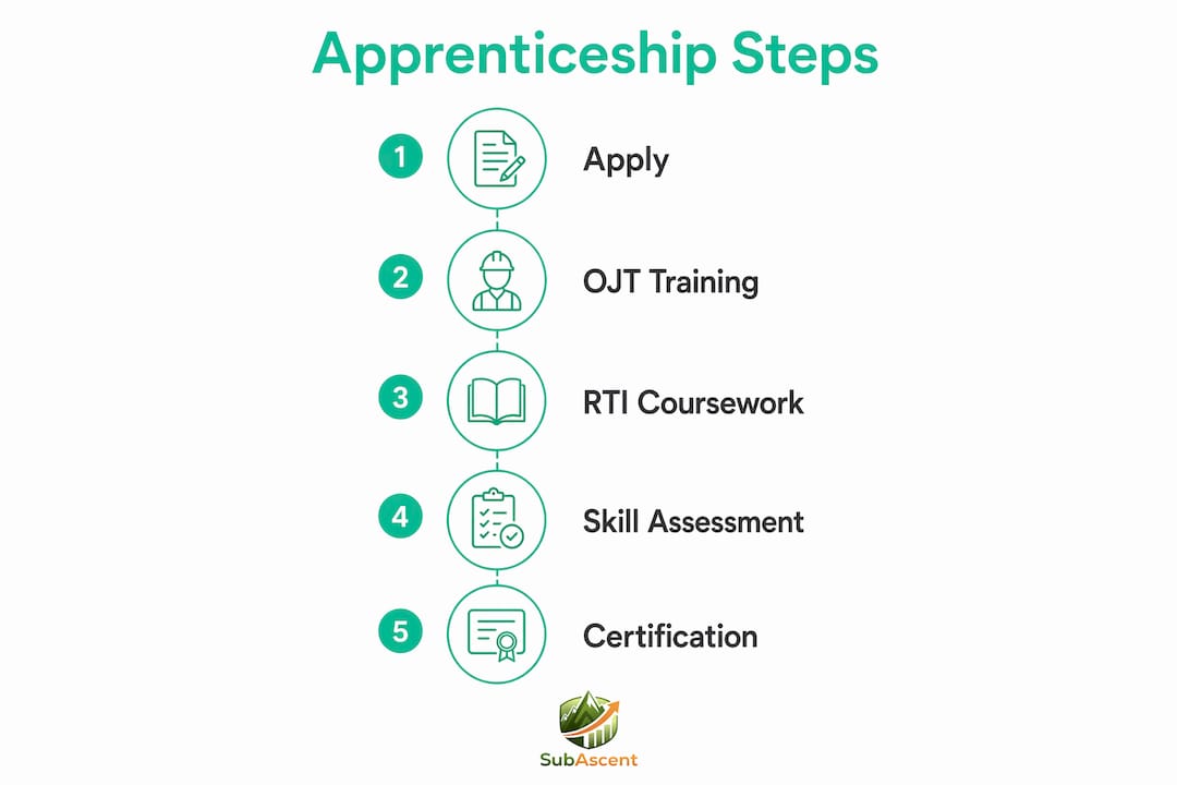 Infographic showing apprenticeship program steps