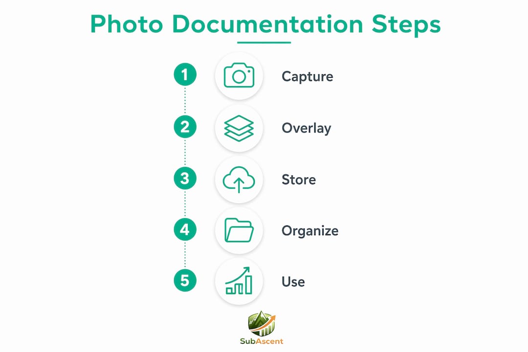 Infographic showing photo documentation steps