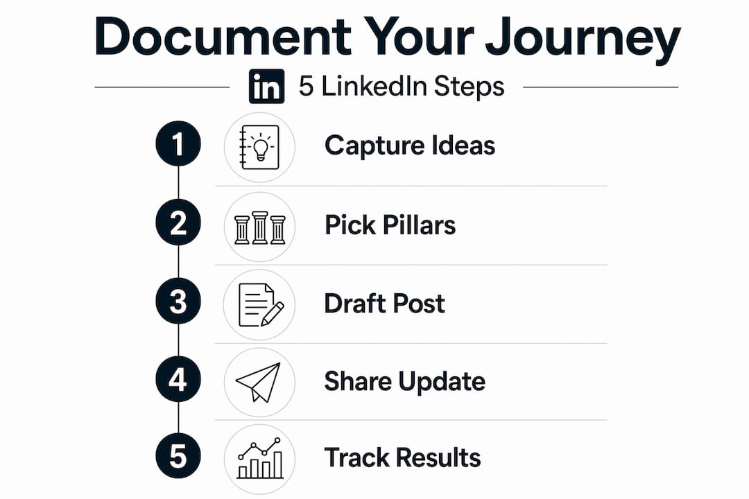 Infographic illustrating LinkedIn startup journey steps