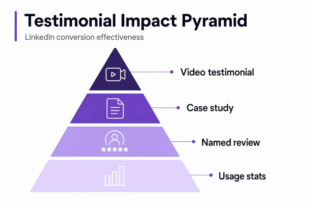 Infographic ranking LinkedIn testimonial types