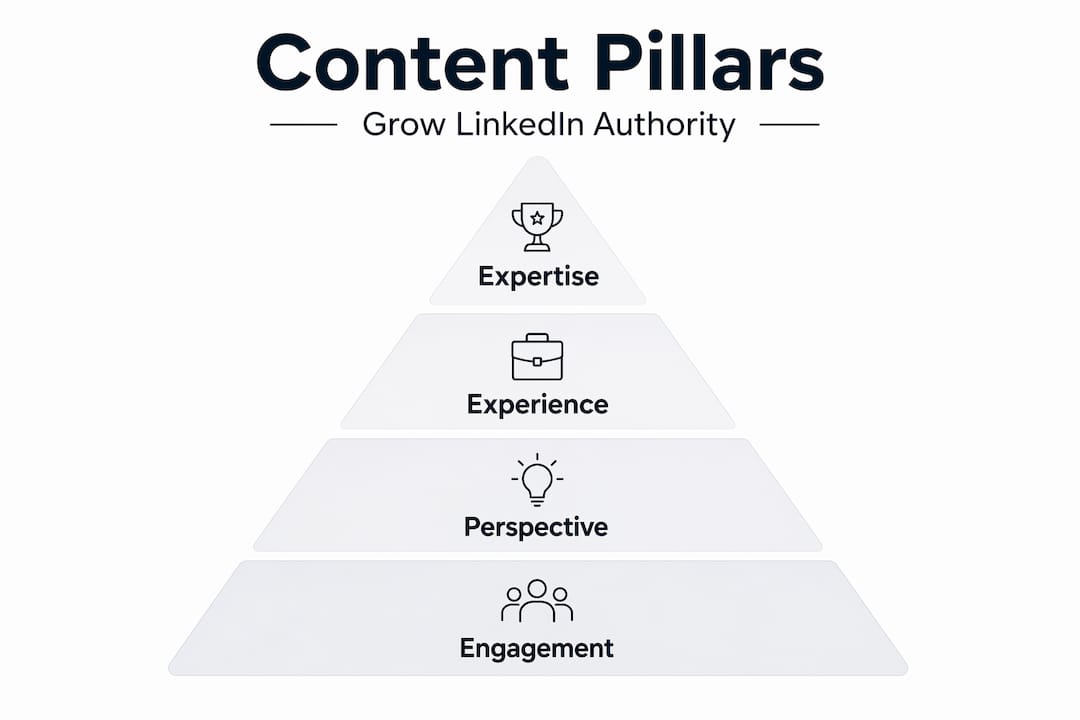 Pyramid hierarchy of LinkedIn content pillars