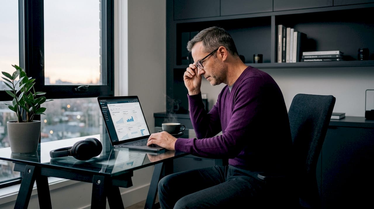 Man checking LinkedIn post timing analytics