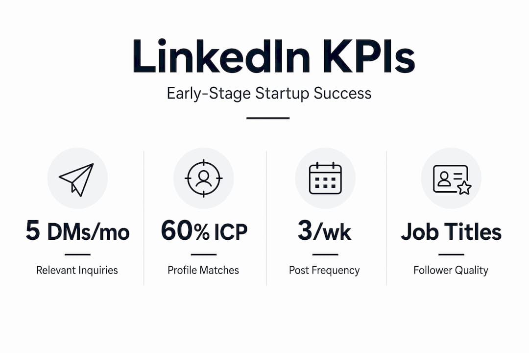 Infographic of key LinkedIn KPIs for startups