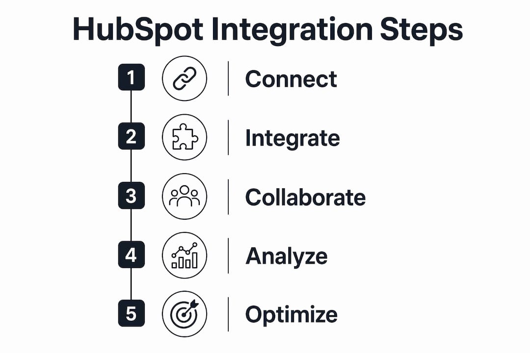 Infographic illustrating HubSpot integration process steps