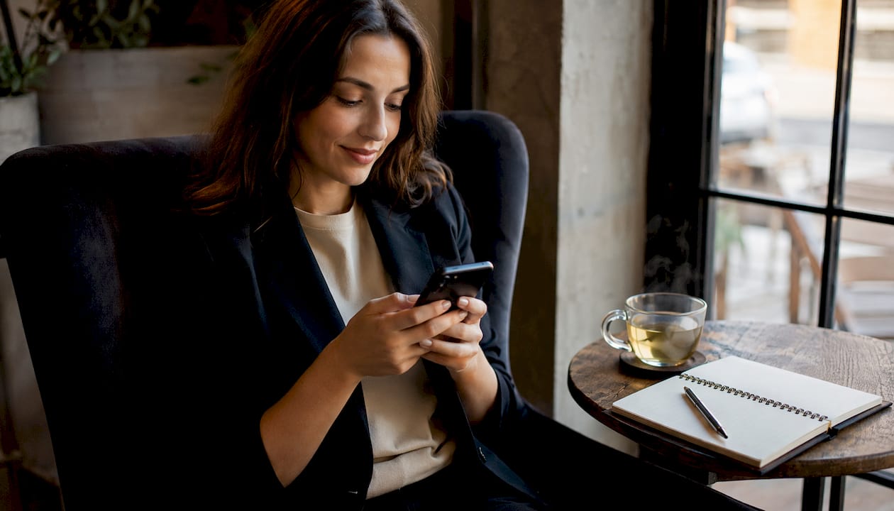 Founder engaged on social media casually