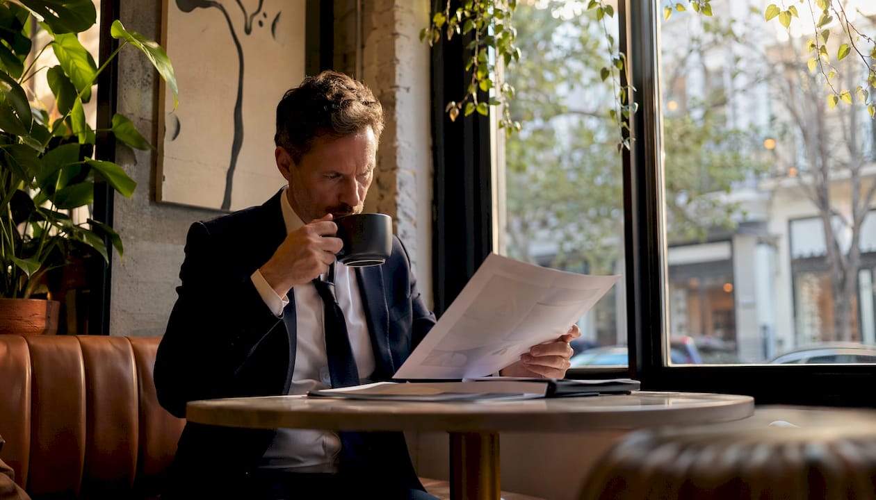 Investor analyzing founder social profiles