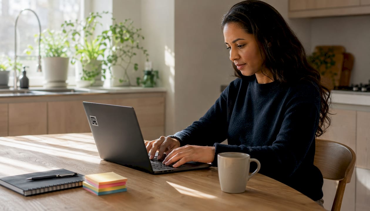 Female content manager organizing LinkedIn posts
