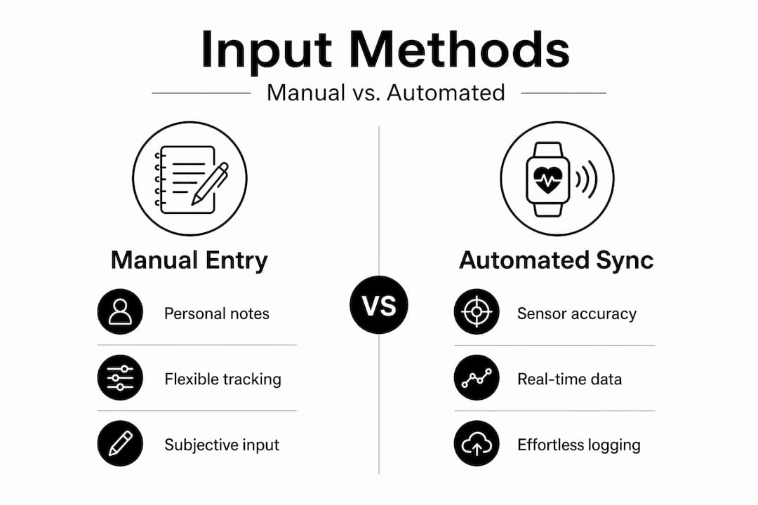 Infographic comparing manual entry and automated data sync