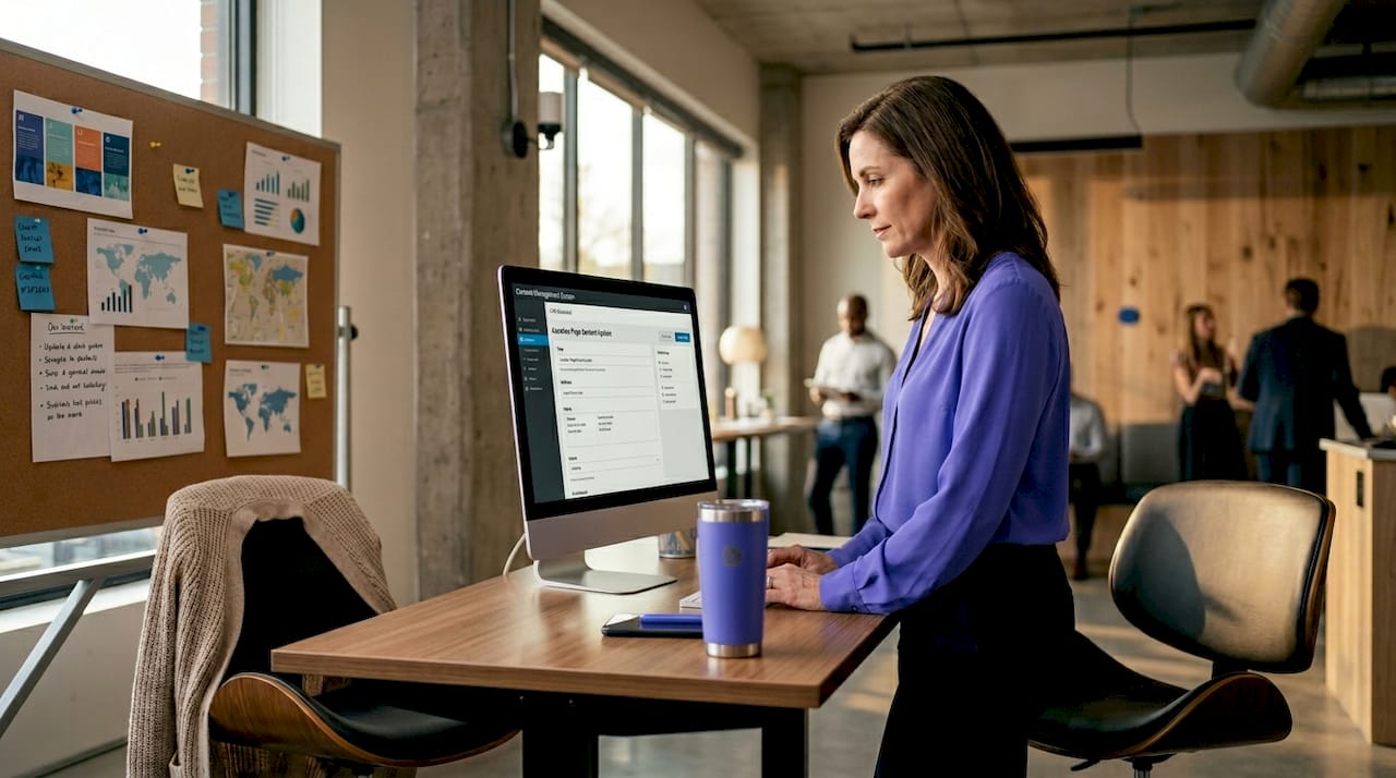 Business owner updating website location page content