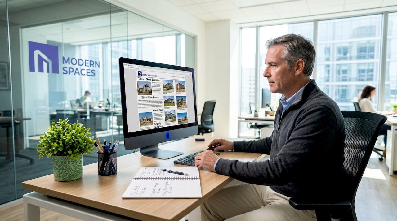 Contractor auditing website for outdated design