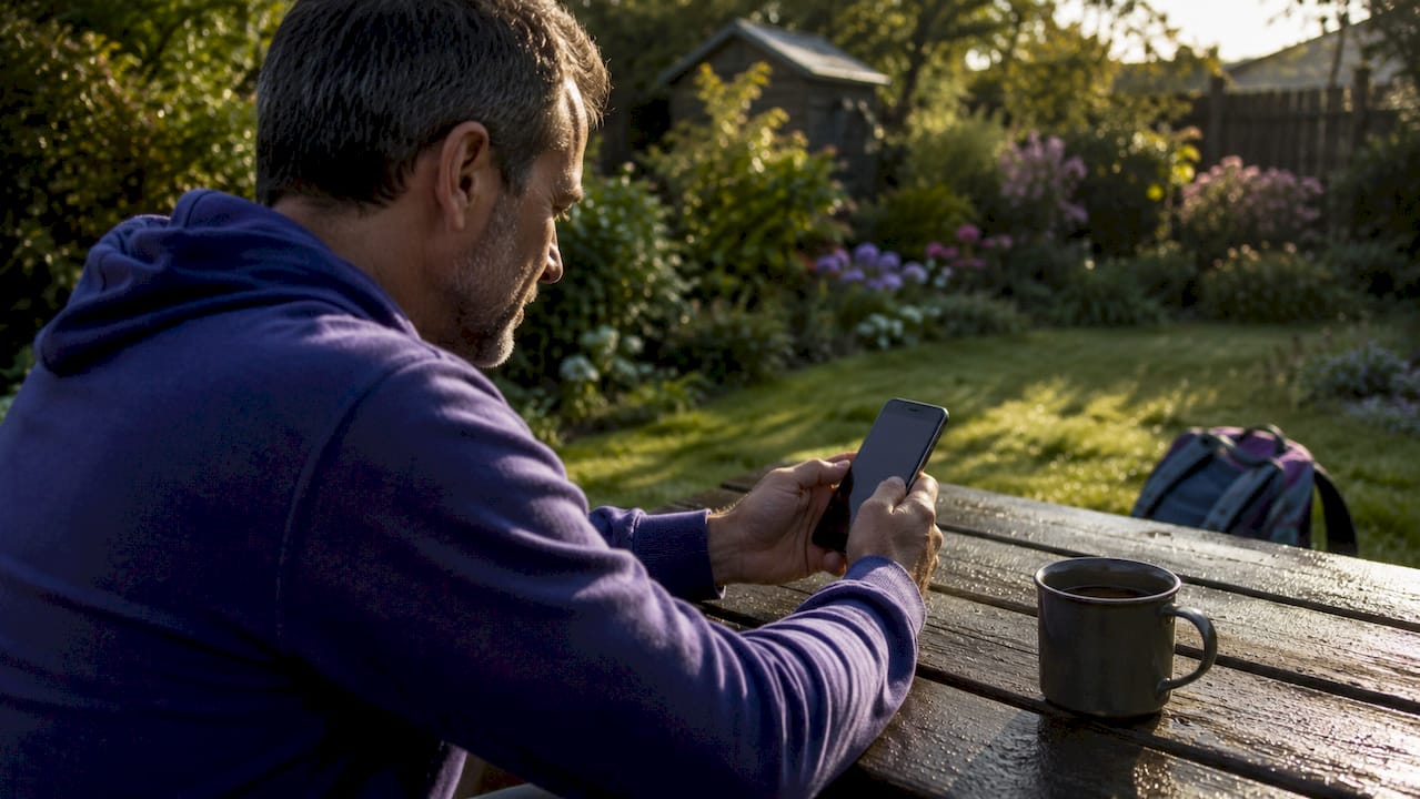 Hands navigating slow smartphone website