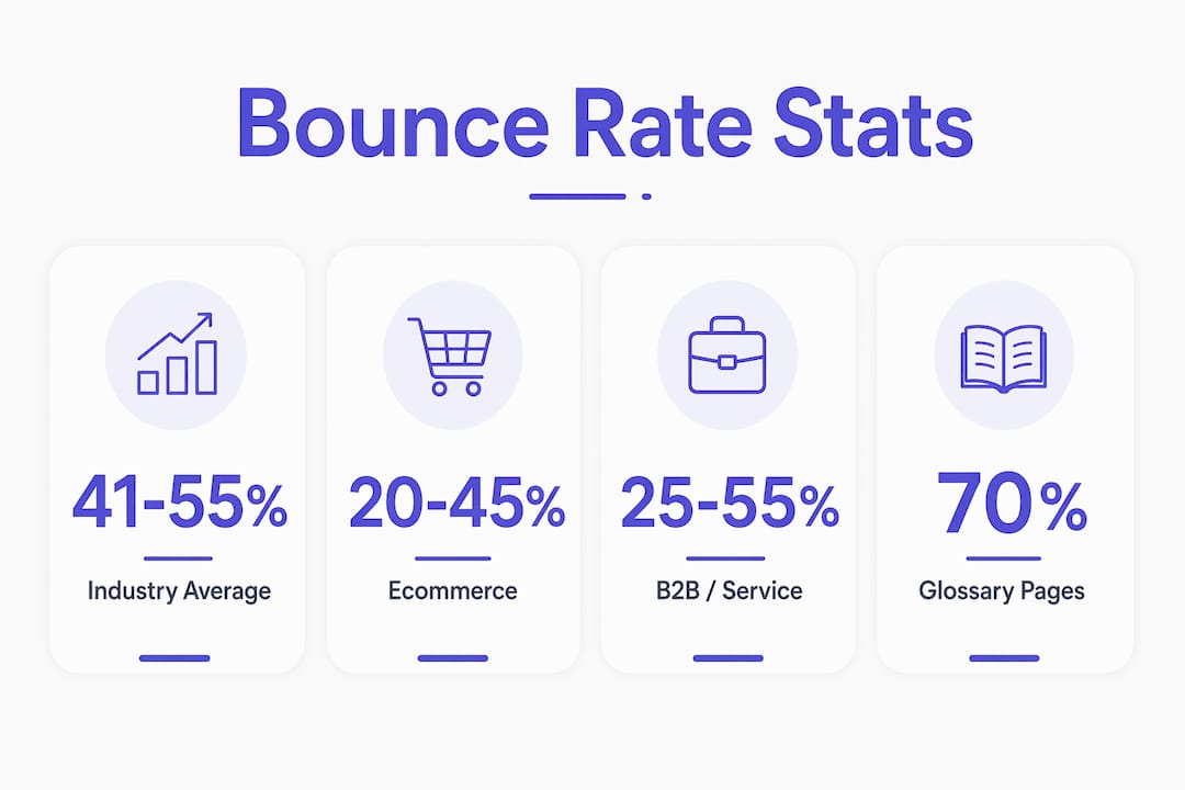 Infographic displaying bounce rate statistics