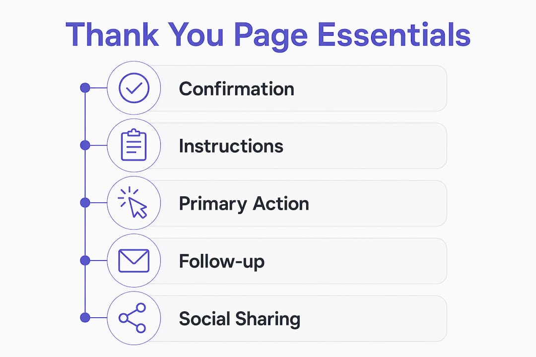 Infographic displaying key thank you page elements