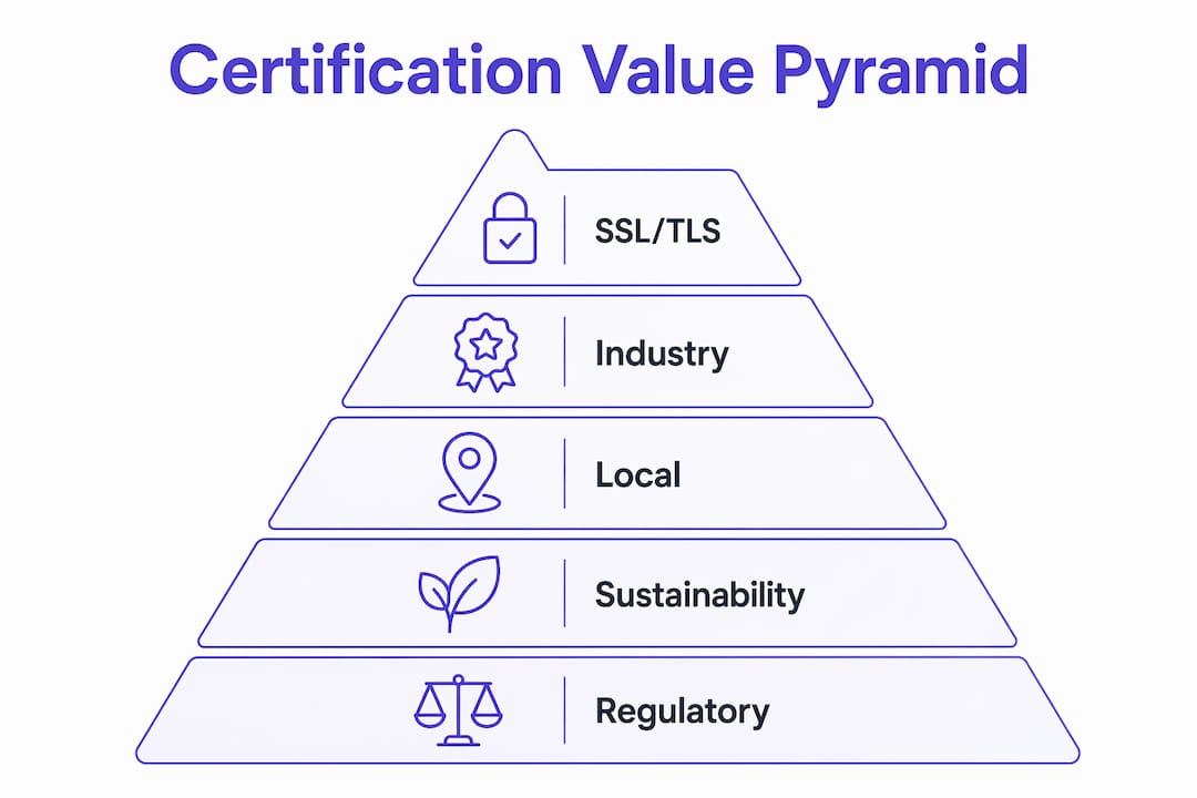 Infographic showing hierarchy of certification types