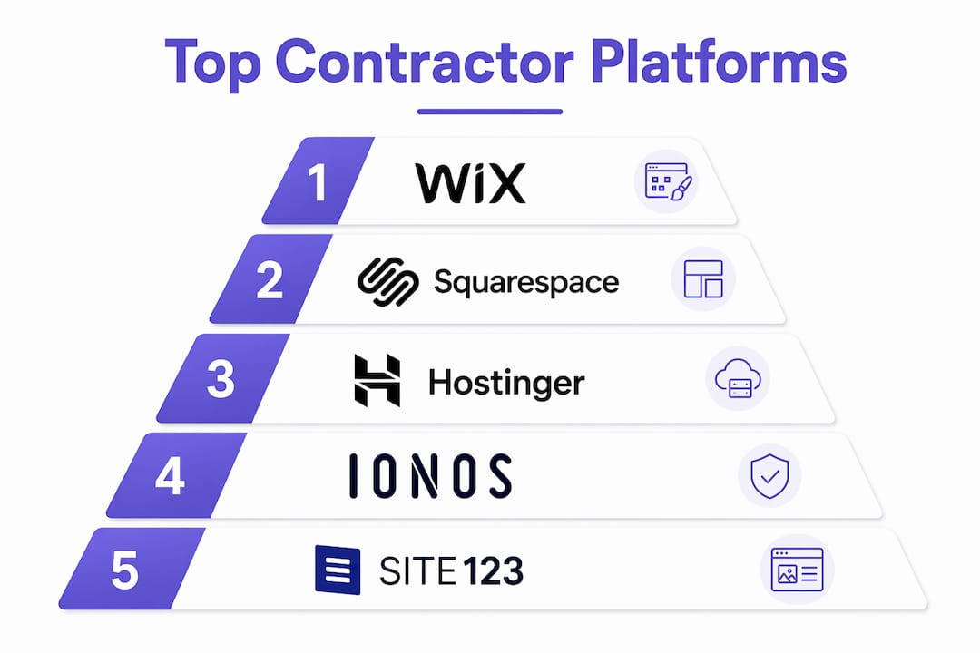 Infographic ranking top contractor website platforms