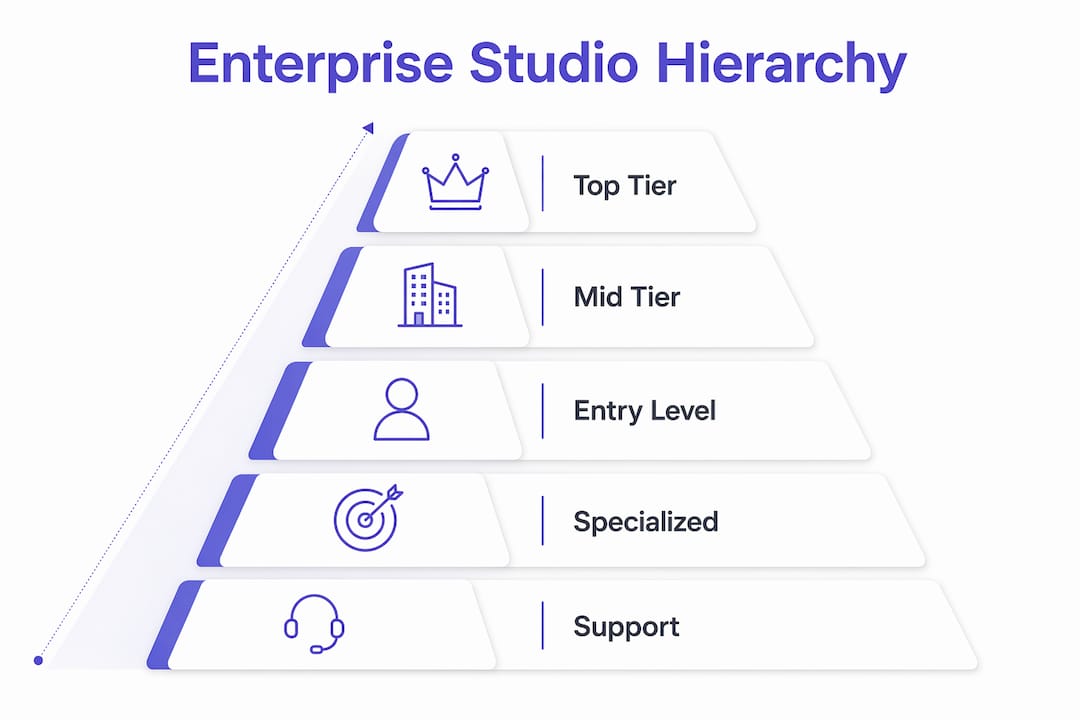 Infographic showing hierarchy of enterprise studios