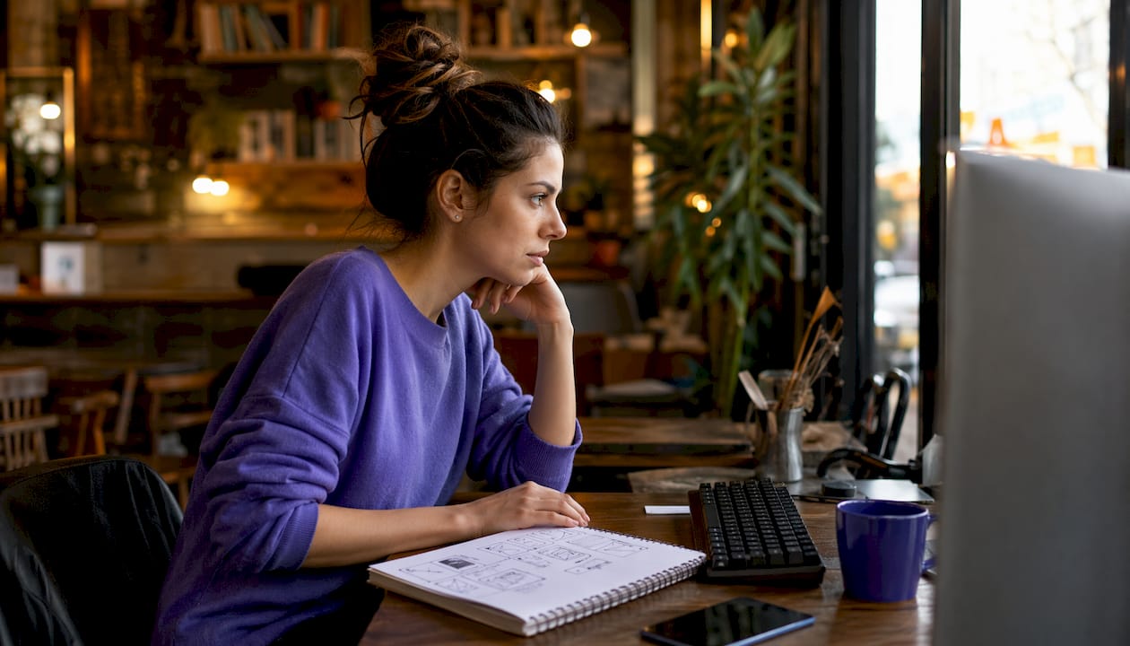 UX designer focused on service page layout