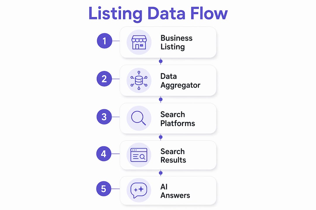 Infographic showing flow of directory listing data