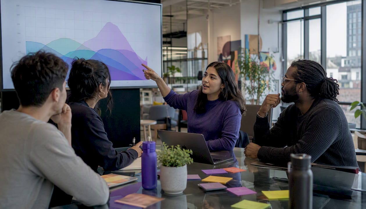 Team brainstorming digital marketing strategy
