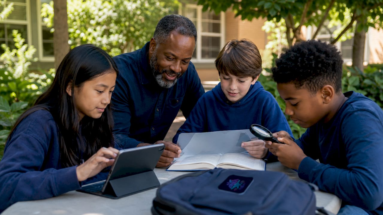 Students learning with accessible classroom technology