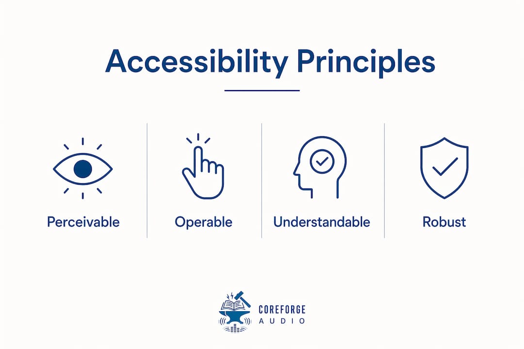 Infographic illustrating WCAG POUR accessibility principles